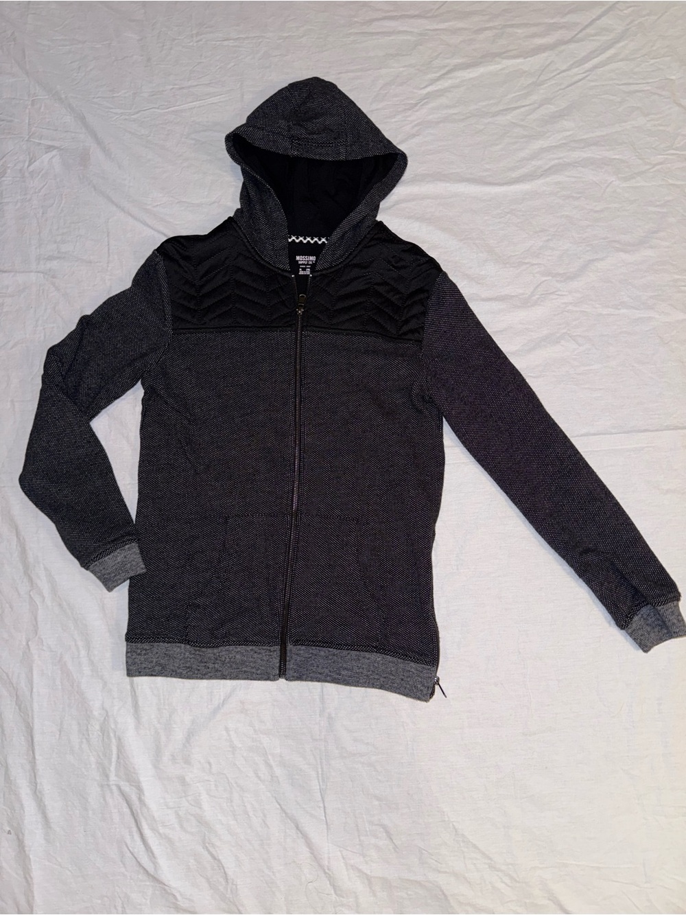 Mossimo Supply Co. Boys Black & Dark Gray Full-Zip Hooded Sweatshirt